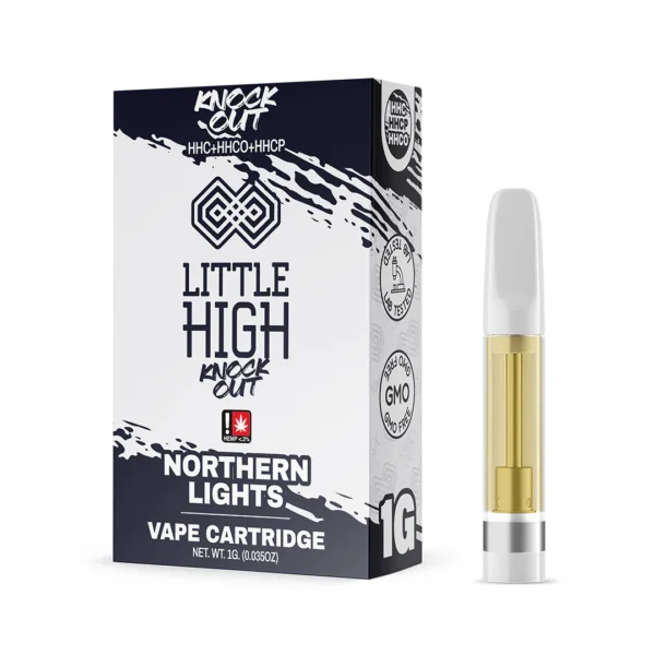 A Little High TKO Carts – Northern Lights | HHC + HHCO + HHCP | 1g Indica Vape Cartridge